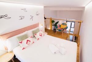 Posteľ alebo postele v izbe v ubytovaní B2 Verdeguer - Cozy Loft close to the beach
