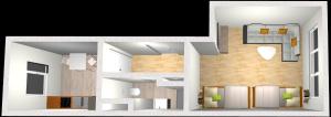 a floor plan of a house with a room at EMAS4 Wohnung mit 2 Einzelbetten, Küche in Krefeld