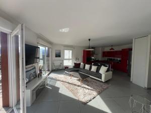 TV a/nebo společenská místnost v ubytování Appartement standing vue lac