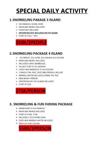 flyer template for a physical disability activity with a screenshot at Krisna Bungalows and Restaurant in Sekotong