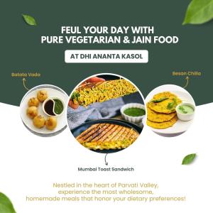 a flyer for a food festival with a picture of food at Dhi Ananta Homestay - Pure Veg in Kasol +71 photos