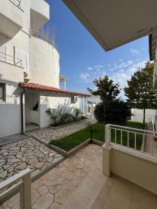 a view of a patio of a house at Natali Apartments in Gjilek