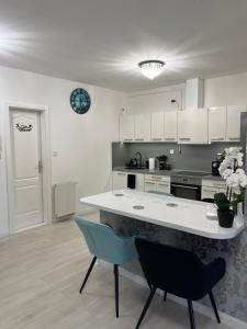Kuchyňa alebo kuchynka v ubytovaní Picúr és Manó Apartmanja