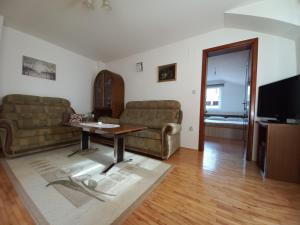 a living room with a couch and a table at Apartman Lotus in Kiseljak