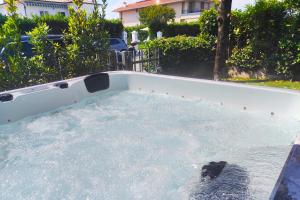 a plunge pool with water in a backyard at Villa Vittoria - Acqua, Aria, Sole e Relax in Sirmione