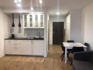 Kuchyň nebo kuchyňský kout v ubytování nowy apartament w Wiśle