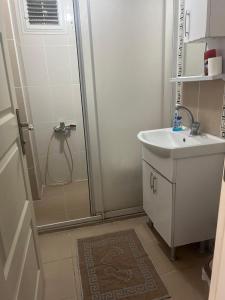 KarabükSafranbolu apartments的浴室配有淋浴和洗手池