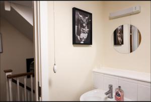 a bathroom with a sink and a mirror at Suitely Museum Residence with roof terrace in Ipswich +52 photos