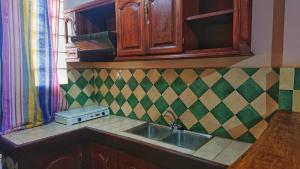 Kuchyň nebo kuchyňský kout v ubytování Central Hôtel