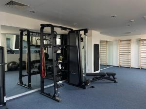 Posilňovňa alebo fitness centrum v ubytovaní Hotel Saffron