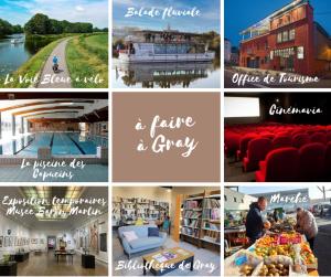 a collage of photos of a collage of different things at Gîte le Grenier GRAY in Gray