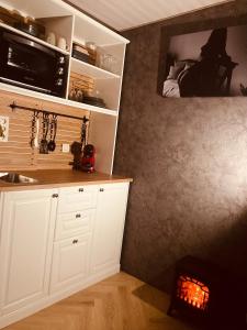 Kuchyň nebo kuchyňský kout v ubytování Le love van