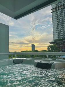 a view from a boat in a body of water at 3 Story House With Jacuzzi PlyGround 18Pax Melaka Town 10min Jonker in Tranquerah