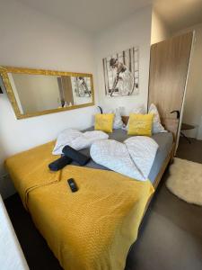 Posteľ alebo postele v izbe v ubytovaní Ferienwohnung Franz