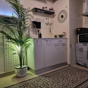 Private rooms near the beach center的厨房或小厨房