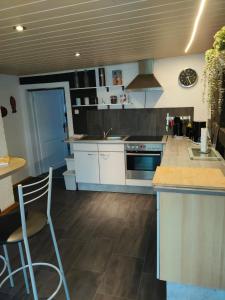Dapur atau dapur kecil di Schönes Messe-Ferien Apartment mit vielen Extras