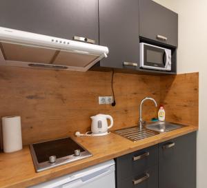 Kuchyňa alebo kuchynka v ubytovaní Apartmány Katalin