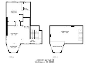 Plano de Chic 1-BR Loft Nestled Between Dupont & Logan