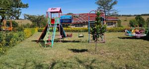 a playground with a slide and a play structure at Juniper Park Resort in Nyahururu