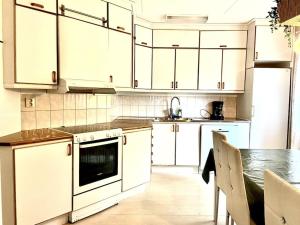 Kuchyň nebo kuchyňský kout v ubytování XL apartment with free parking