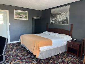 a bedroom with a large bed in a room at Eastcourtmotel in Sarnia