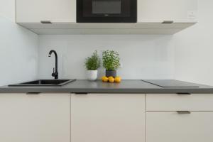 Kuchyňa alebo kuchynka v ubytovaní Gagarina Warszawa Przytulne Studio by Noclegi Renters