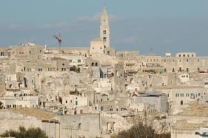Výhľad na mesto Matera alebo výhľad na mesto priamo z penziónu
