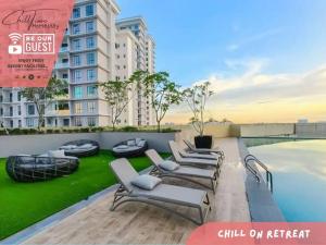 Χώρος καθιστικού στο Paradigm Residence SUPERVIEW x2Netflix 5G by ChillTime Homestay