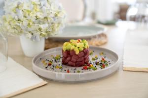a dessert on a plate on a table at W15 Ambuluwawa in Gampola