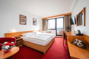 TV a/nebo společenská místnost v ubytování Hotel Globus
