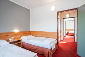 Postel nebo postele na pokoji v ubytování Hotel Globus