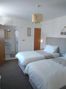 una camera d'albergo con due letti e un bagno di farm cottage with hottub a Ferrensby Altre 5 foto