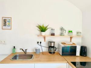 Kuchyň nebo kuchyňský kout v ubytování Appartement Ô Tranquil