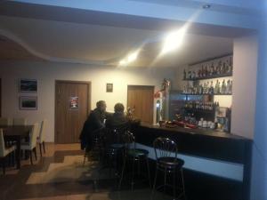 ストロニエ・シロンスキエにあるPensjonat Lew Jaskiniowyのレストランのバーに座って2人