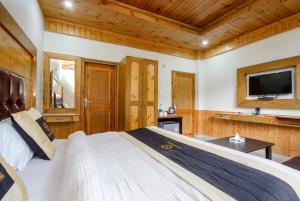 Μια τηλεόραση ή/και κέντρο ψυχαγωγίας στο Hotel Cherry Manali