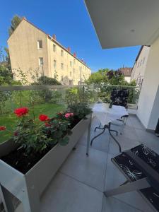 Balkón nebo terasa v ubytování Ferienwohnung Tarushi
