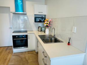 Kuchyň nebo kuchyňský kout v ubytování Otahuhu shopping centre apartment 8A