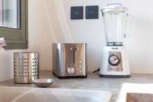 a blender sitting on a counter next to a container at Casa Zen in Vernosc-lès-Annonay +19 photos