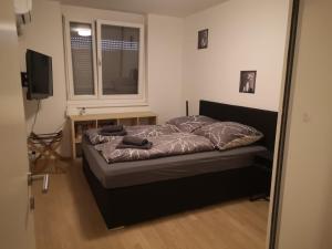 Postel nebo postele na pokoji v ubytování Vienna Danube Garden Apartment 22