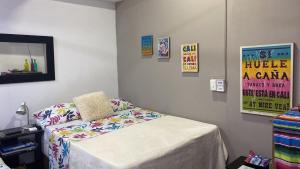 Postel nebo postele na pokoji v ubytování Apartarstudio muy bien ubicado, cercano a todo!!
