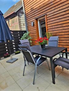 Patio nebo venkovní prostory v ubytování Ferienhaus zu den Ilsefällen