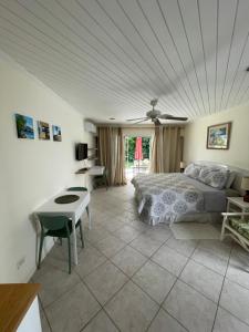 Postel nebo postele na pokoji v ubytování Charming Ground-Floor Studio in South Coast Barbados