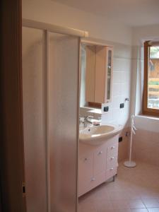 a bathroom with a sink and a shower at Casa Franca in Cavalese