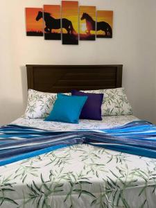 Postel nebo postele na pokoji v ubytování Casa de Campo Chácara Recanto da Águia