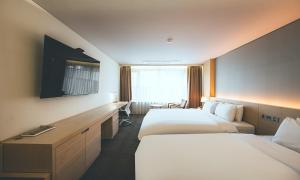 TV a/nebo společenská místnost v ubytování Wonju City Hotel HYEOKSIN