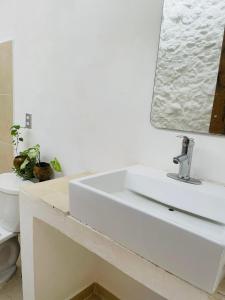 Koupelna v ubytování Hostal Homún Oro Verde