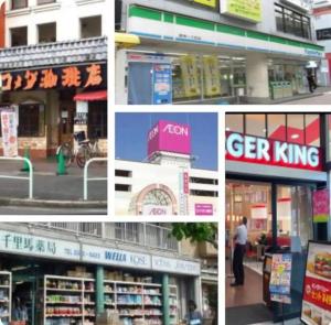 Pasar raya atau kedai lain di apartmen atau berdekatan