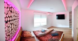 TV a/nebo společenská místnost v ubytování CASA BOX PREMIUM free garage