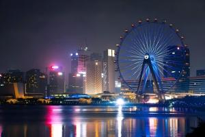 Uma vista geral de Shenzhen ou a vista da cidade a partir do hotel