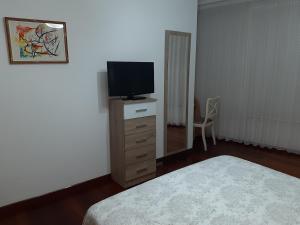 Televízia a/alebo spoločenská miestnosť v ubytovaní 1ª LÍNEA DE PLAYA, VISTAS AL MAR Y MUY CÉNTRICO.